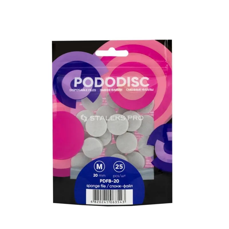 STALEKS Pro Pododisc Pakeitimo kempinės failai PD set-20 ir PDLset-20 PDFB-20-180W (baltas) 1 pakuotė - 25 vnt.