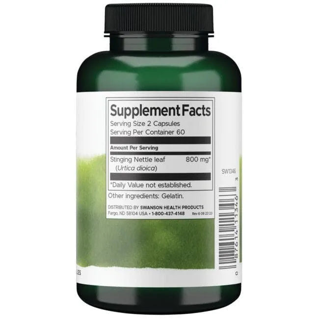 Stinging Nettle Leaf - Dilgėlės lapas - 400 mg - N120 - Swanson - Papildai