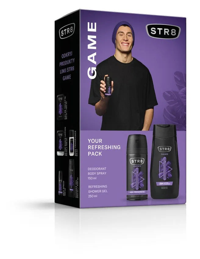 STR 8 Žaidimų dovanų rinkinys (Dezodorantas 150ml + Dušo gelis 250ml) - Kosmetika