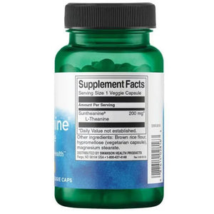 Suntheanine L-Theanine - 200 mg - N60 - L-Teaninas - Swanson - Papildai