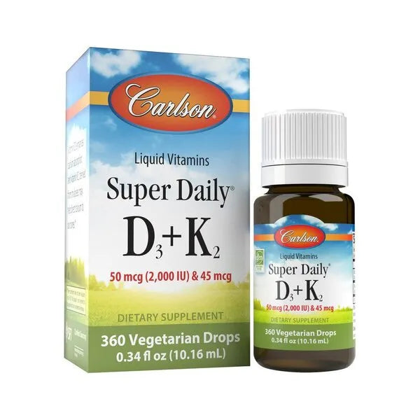 Super Daily D3 + K2 2000 IU - 10 ml. - Carlson Labs - Papildai