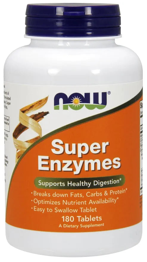 Super Enzymes - 180 tabs - NOW Foods - Papildai
