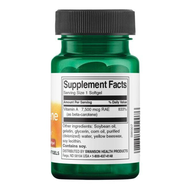 Beta-Carotene - Akims - 25,000 IU - 7,500 mcg - N100 - Swanson - Vaistine1.lt