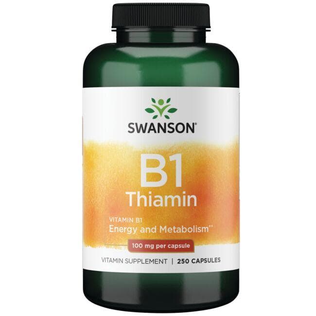 Vitamin B1 Thiamin - Energijai - 100 mg - N250 - Swanson - Vaistine1.lt