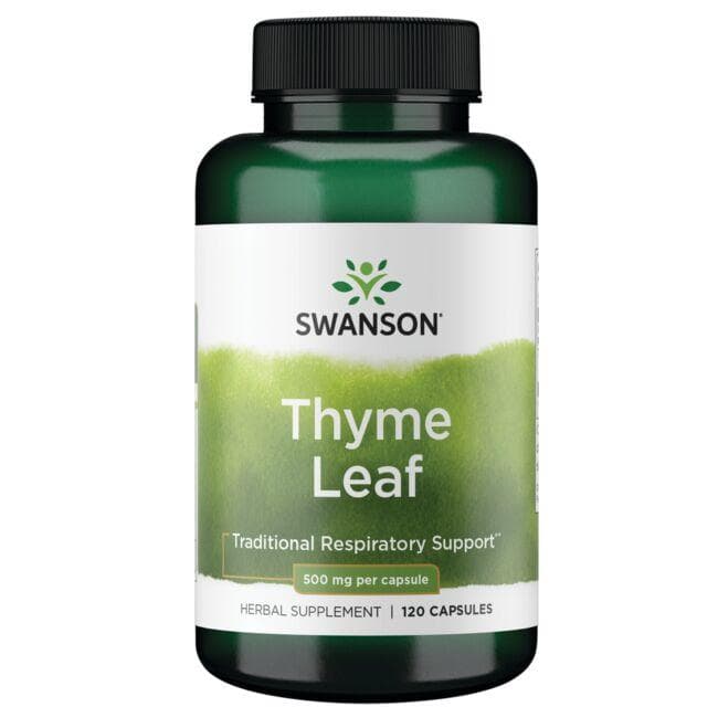 Thyme Leaf - Kvėpavimo sistemai - 500 mg - N120 - Čiobrelio lapas -  - Swanson - Vaistine1.lt