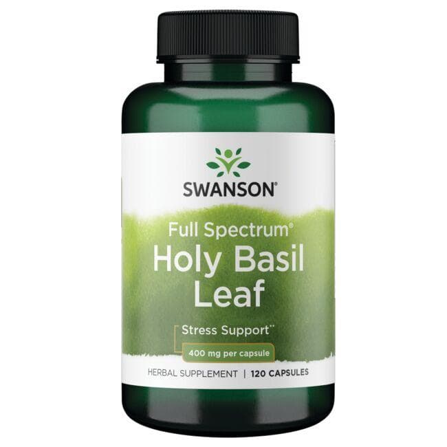 Holy Basil Leaf - Šventojo baziliko lapeliai - 400 mg - 120 kap. - Swanson