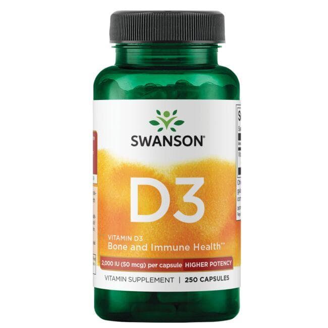 Vitamin D3 - Didelio stiprumo - 2000 IU - 50 mcg - N250 - Swanson