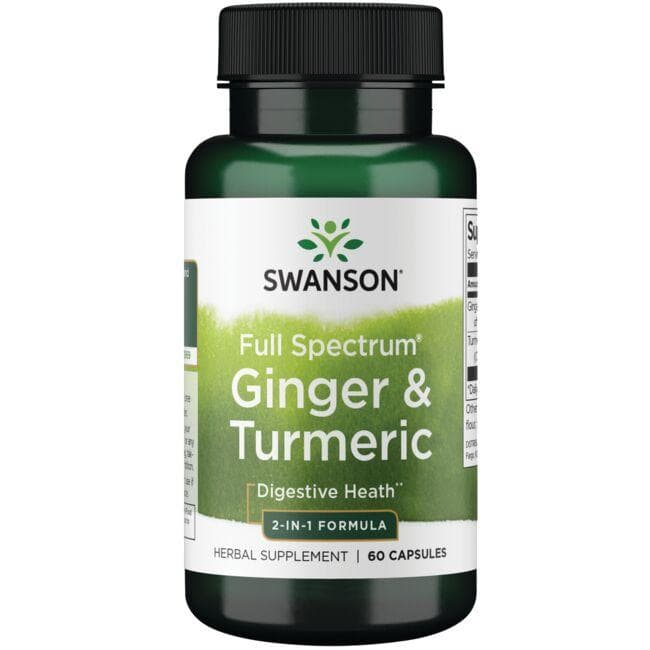 Ginger & Turmeric - 2-in-1 Formula - Imbieras ir ciberžolė - 60 kap. - Swanson