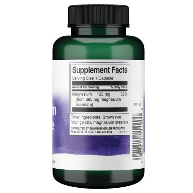 Magnesium Aspartate - Energijai - 685 mg - N90 - Magnio aspartatas - Swanson - Vaistine1.lt
