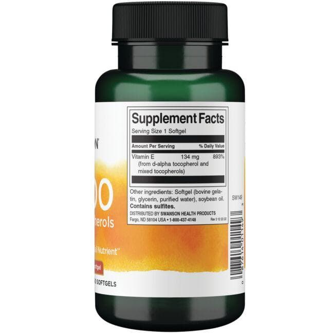 E-200 Mixed Tocopherols - 200 IU - 134 mg - N250 - Swanson