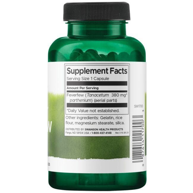 Feverfew - Atsipalaidavimui - 380 mg - N100 - Swanson - Vaistine1.lt