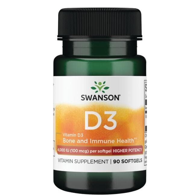 Vitamin D3 - Didelio stiprumo - 4000 IU - 100 mcg - N90 - Swanson - Vaistine1.lt