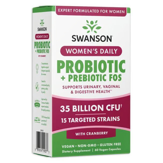 Women's Daily Probiotic + Prebiotic FOS - N60 - Moterims - Probiotikai - Prebiotikai - Swanson - Vaistine1.lt