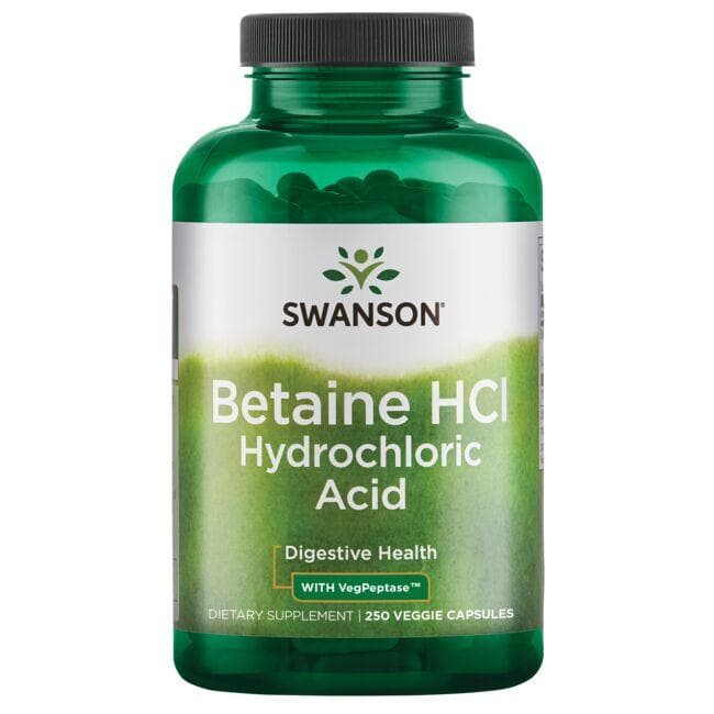 Betaine HCl Hydrochloric Acid - Virškinimui - N250 - Betaino hidrochloridas - Swanson - Vaistine1.lt