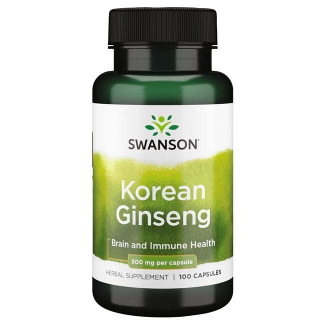 Korean Ginseng - Korėjos ženšenis - 500 mg - N100 - Swanson