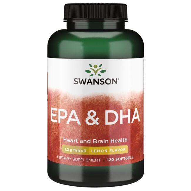 EPA & DHA - Citrinos skonio - Širdžiai - Smegenims - 1.2 gr - N120 - Swanson - Vaistine1.lt