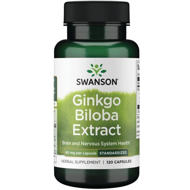 Ginkgo Biloba Extract - 60 mg - N120 - Swanson - Vaistine1.lt