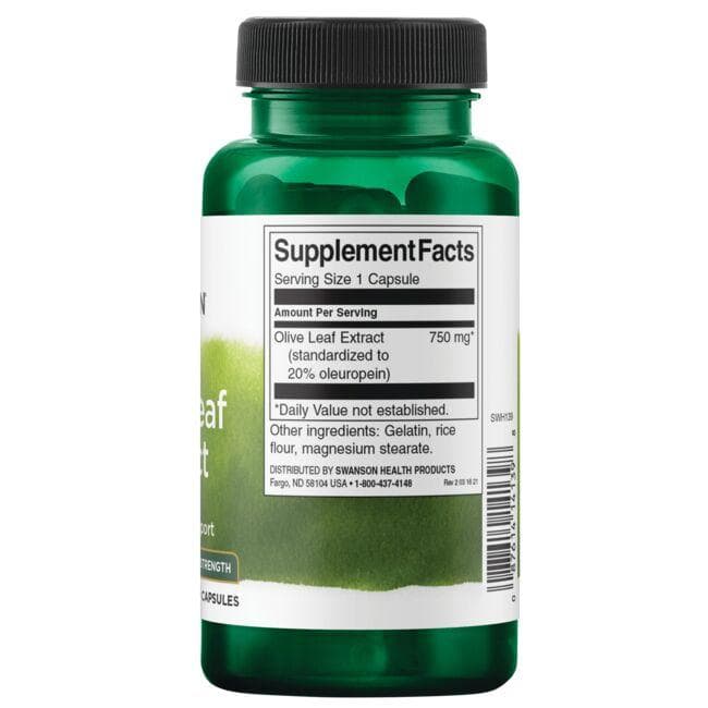 Olive Leaf Extract - Alyvuogių lapų ekstraktas - 750 mg - N60 - Swanson