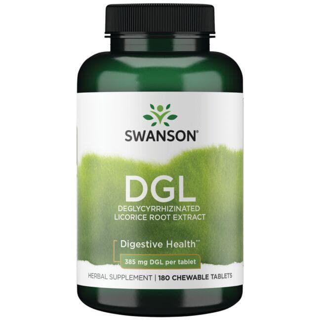 DGL - Saldymedžio šaknų ekstraktas - Virškinimui - 385 mg - N180 - Swanson - Vaistine1.lt