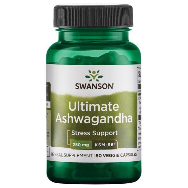 Ultimate Ashwagandha - KSM-66 - 250 mg - N60 - Ašvaganda - Swanson - Vaistine1.lt