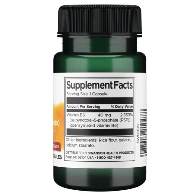 P-5-P Pyridoxal-5-Phosphate - Širdžiai - 40 mg - N60 - Piridoksalis-5-fosfatas - Swanson - Vaistine1.lt