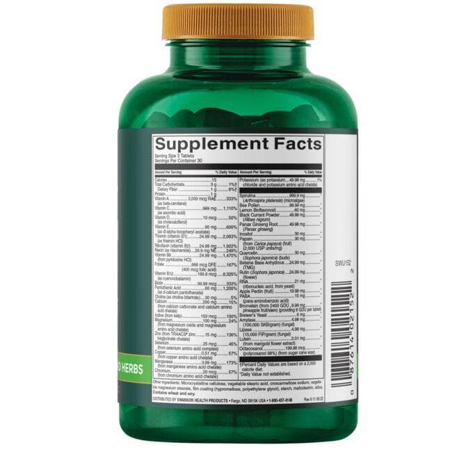 Whole Food Multi without Iron - N90 - Natūralus maistas su vitaminais be geležies - Swanson - Vaistine1.lt
