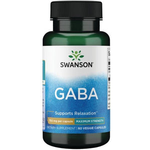 GABA - Maximum Strength  - Relax - 750 mg - N60 - Swanson - Vaistine1.lt