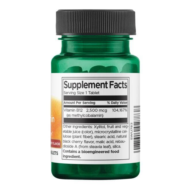 Vitamin B12 Methylcobalamin - Energijai - 2500 mcg - N60 - Metilkobalaminas - Swanson - Vaistine1.lt