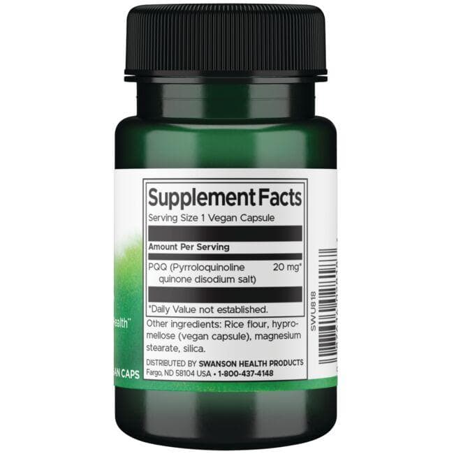 PQQ Pyrroloquinoline Quinone - 20 mg - N30 - Swanson - Vaistine1.lt