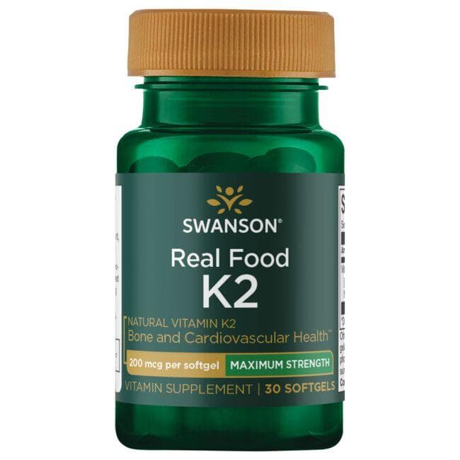 Real Food Vitamin K2 - Didžiausias stiprumas - 200 mcg - N30 - Swanson