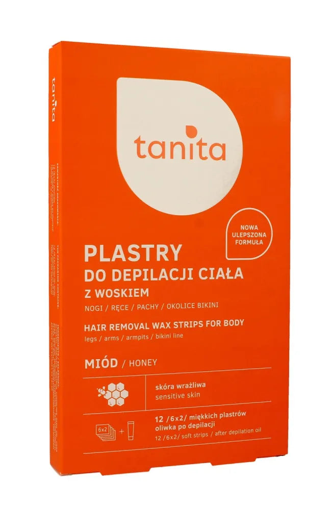 Tanita depiliacijos juostelės su medumi 1 pakuotė - 12 vnt. - Kosmetika