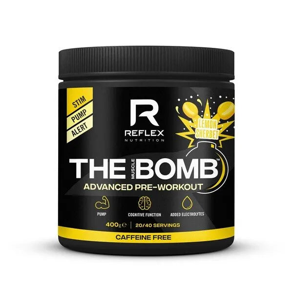 The Muscle Bomb Caffeine Free Lemon Sherbet - 400g - Reflex Nutrition - Sporto papildai