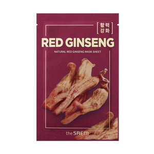 The SAEM Natural Mask Sheet Fabric - Raudonasis ženšenis 21ml - Kosmetika