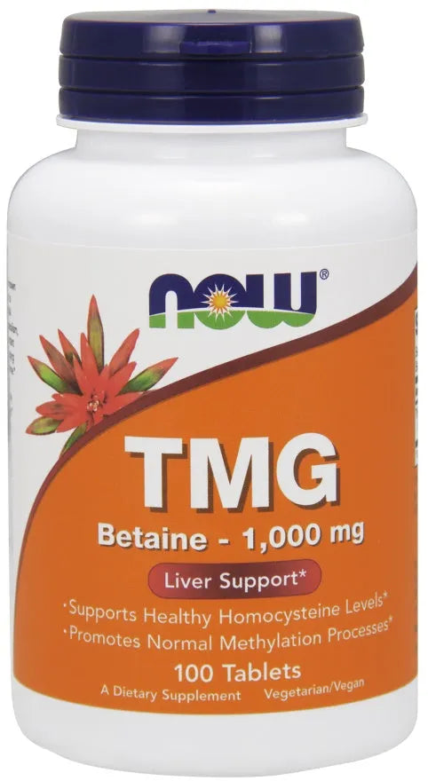 TMG (Trimethylglycine) 1000mg - 100 tabs - NOW Foods - Papildai