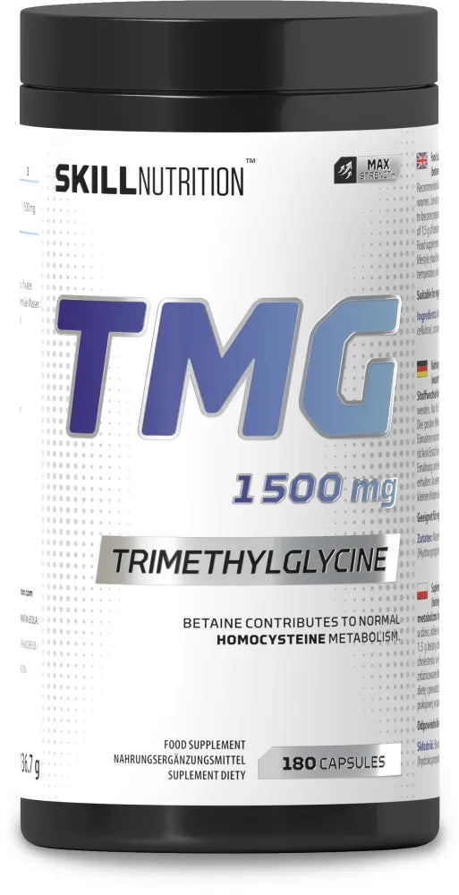 TMG Trimethylglycine 1500mg - 180 vegan caps - Skill Nutrition - Sporto papildai