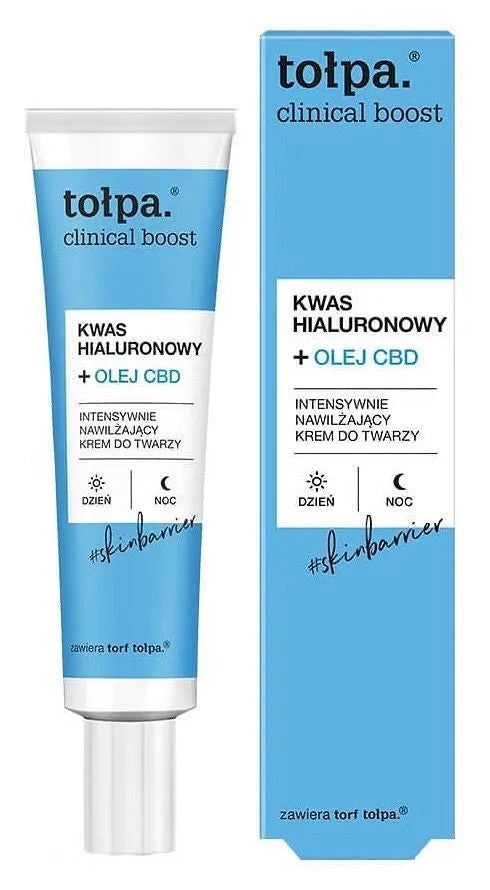 TOŁPA Clinical Boost Hyaluronic Acid + CBD Oil Drėkinantis Veido Kremas 40 ml - Kosmetika