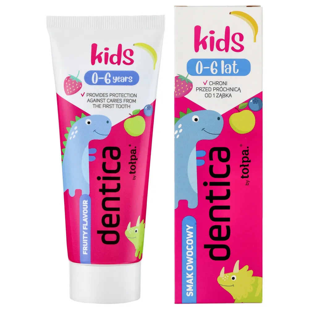 TOŁPA Dentica Kids 0-6 Dantų pasta vaikams nuo karieso vaisių 50 ml - Kosmetika