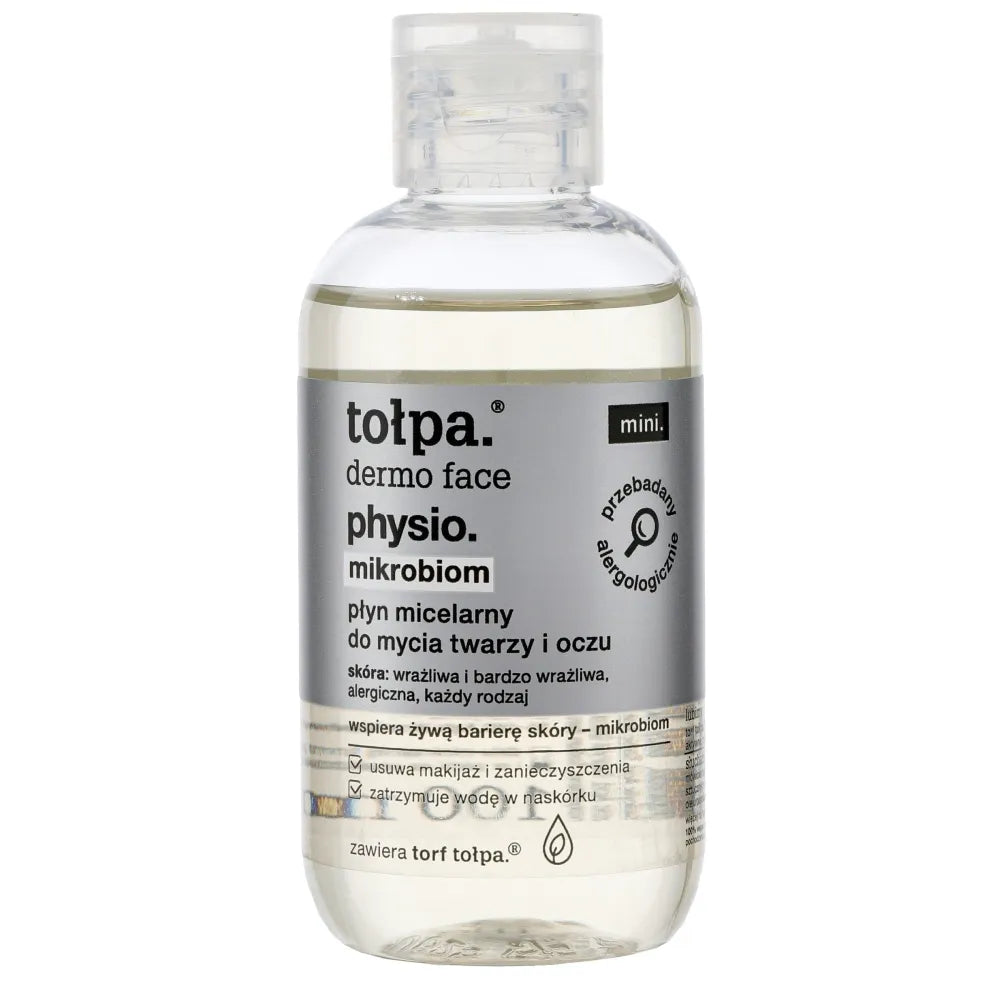 TOŁPA Dermo Face Physio Microbiome Micellar Liquid veido ir akių valymui 100 ml (mini) - Kosmetika