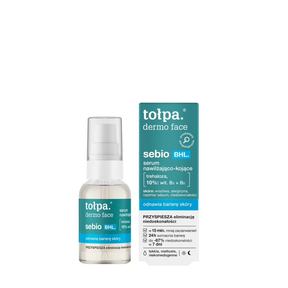 TOŁPA Dermo Face Sebio BHL Drėkinantis Raminantis Serumas Dienai ir Nakčiai 30 ml - Kosmetika