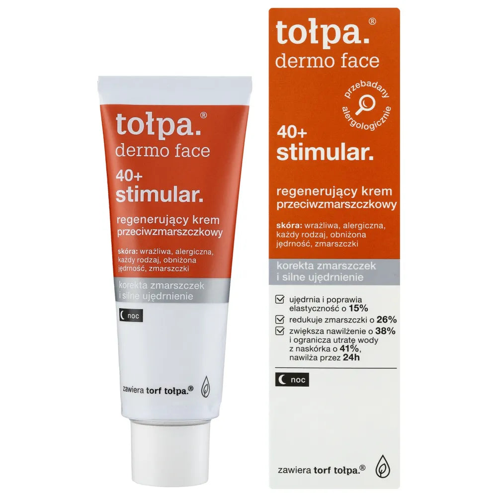 TOŁPA Dermo Face Stimular 40+ Regeneruojantis Anti-Raukšlių Naktinis Kremas 40 ml - Kosmetika