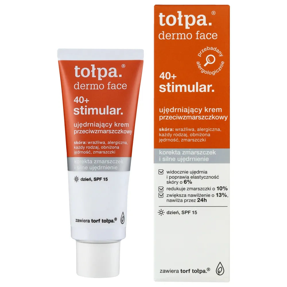TOŁPA Dermo Face Stimular 40+ Stangrinantis Kremas nuo Raukšlių SPF15 Dienai 40 ml - Kosmetika
