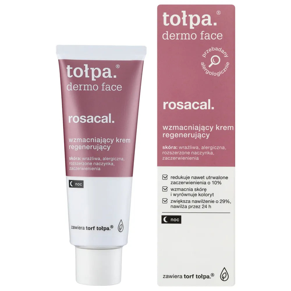 TOŁPA Dermo Veido Rosacal Stiprinantis Atkuriantis Naktinis Kremas 40 ml - Kosmetika