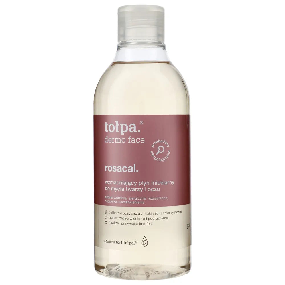 TOŁPA Dermo Veido Rosacal Stiprinantis Micelinis Skystis ir Akių Valymui 400 ml - Kosmetika