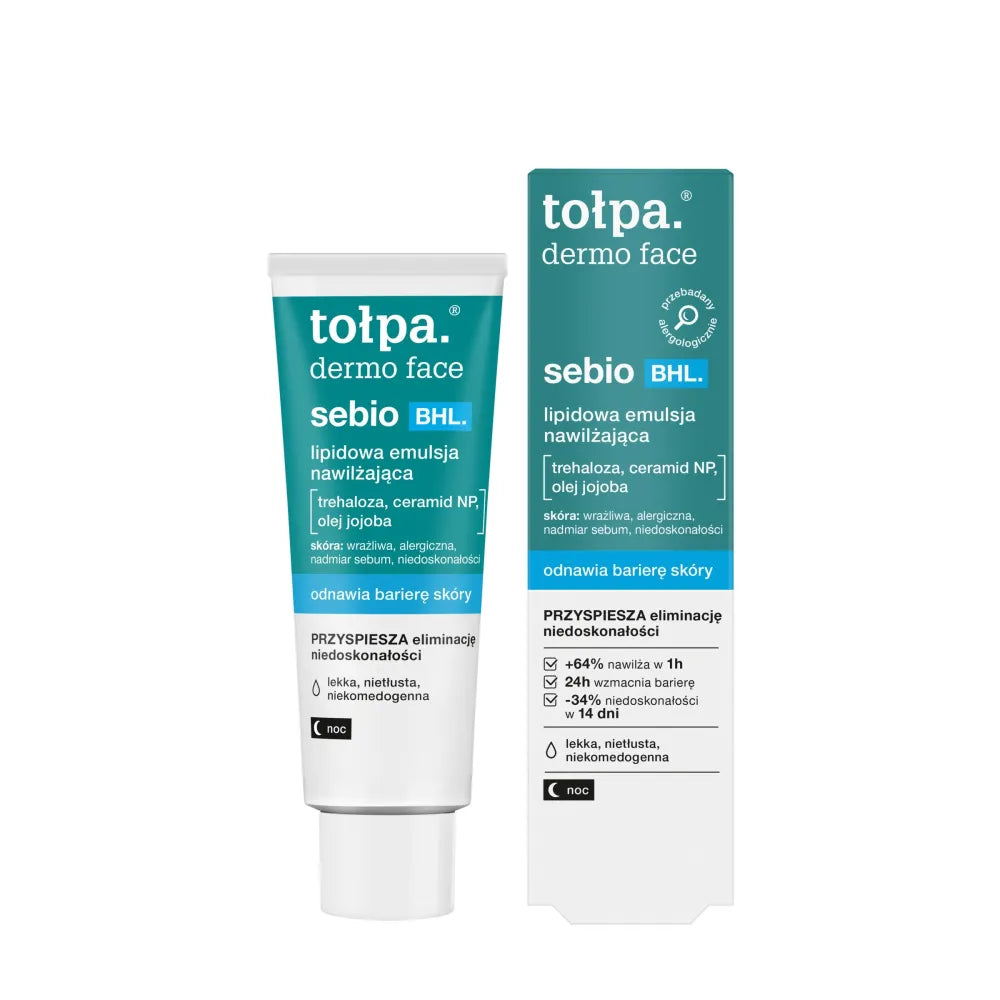 TOŁPA Dermo Veido Sebio BHL Lipidinis Drėkinamasis Emulsija 40 ml - Kosmetika