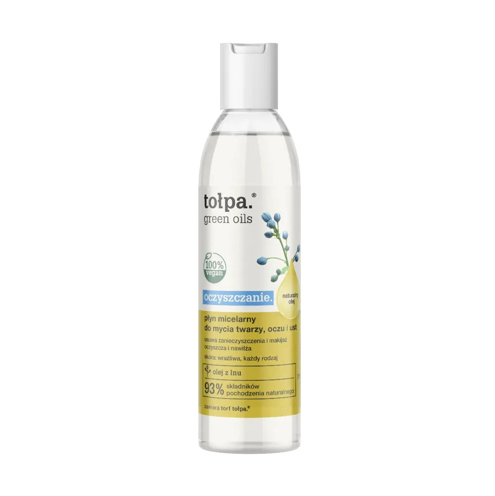 TOŁPA Green Oils valomasis micelinis skystis veidui akims ir lūpoms 200 ml - Kosmetika