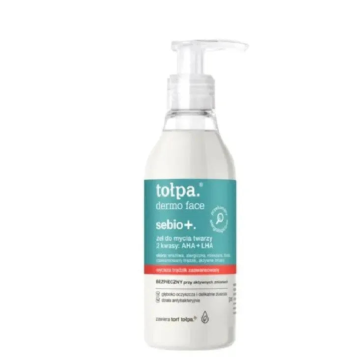 TOŁPA sebio veido prausiklis gelis 2 AHA + LHA rūgštys 195ml - Kosmetika