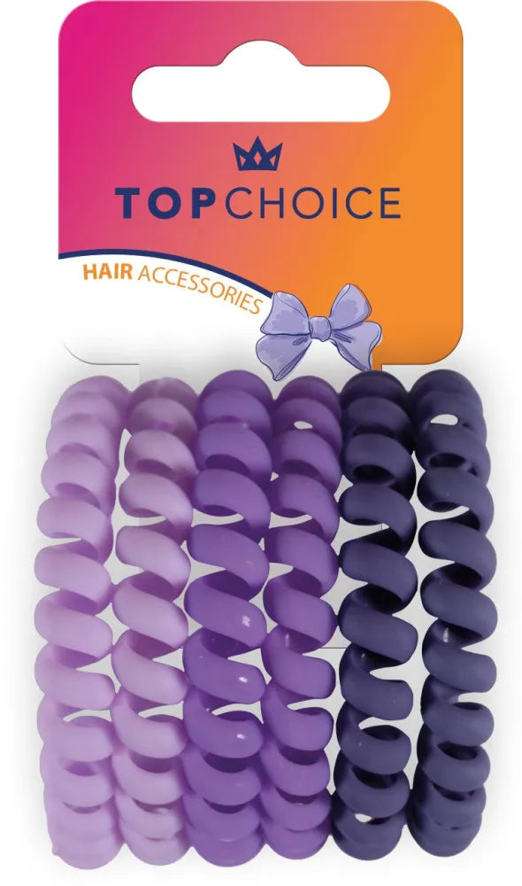 TOP CHOICE Hair bands - purpurinės atspalviai (20032) 1 pakuotė. - 6 vnt. - Kosmetika