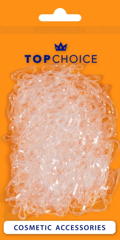 TOP CHOICE Hair bands - skaidrūs (26928) 1 pakuotė. - 500 vnt. - Kosmetika