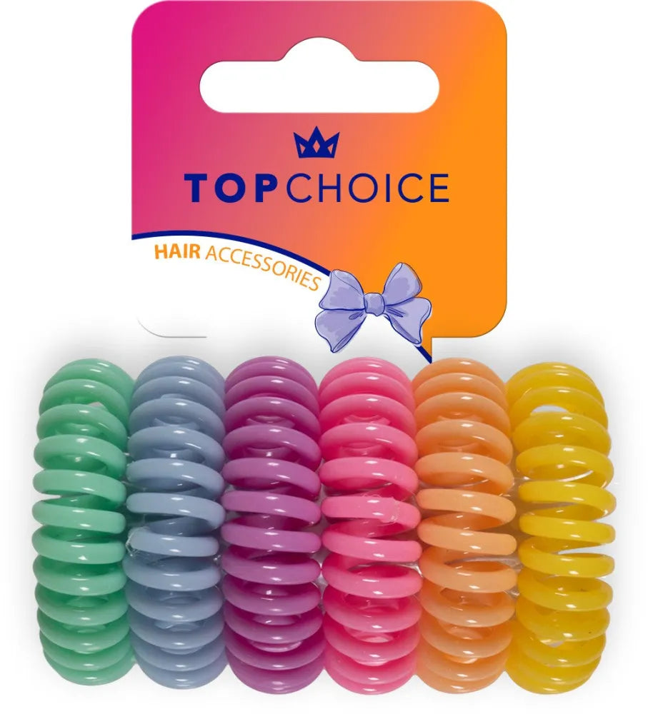 TOP CHOICE Hair bands - spalvų mišinys (20117) 1 pak. - 6 vnt. - Kosmetika