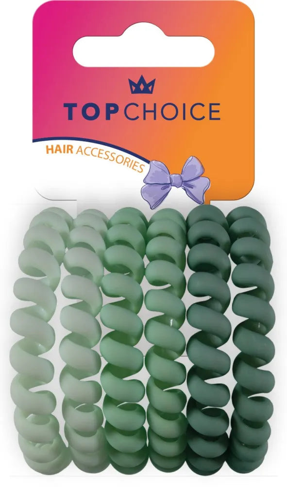 TOP CHOICE Hair bands - žalia (20025) 1 pakuotė. - 6 vnt. - Kosmetika